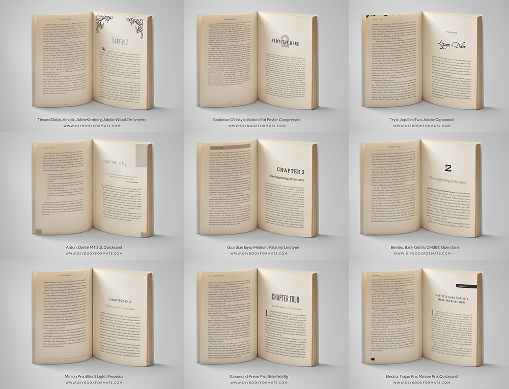 book formatting templates