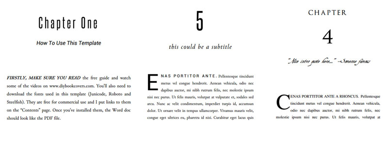 book formatting templates in Microsoft Word